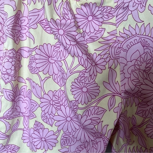 Tibi Capris Floral Ankle Cropped Zipper Pants in Pink and Ivory Size 4 - Picture 4 of 12